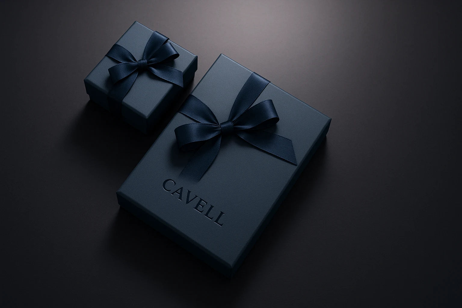 Cavell brand jewelry gift boxes placed side by side