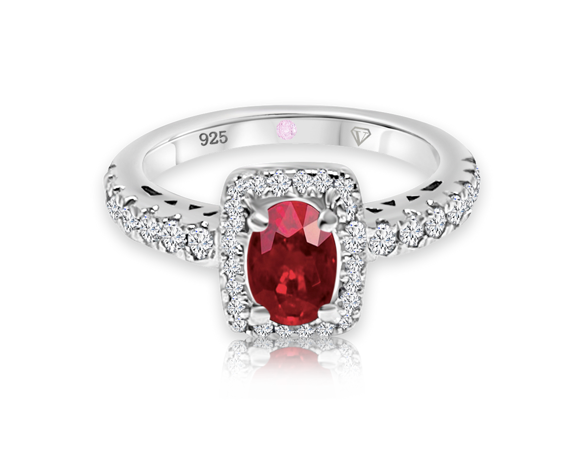 Feel Timeless Ruby Ring by Cavell | 925 Silver & Hidden Rose Quartz